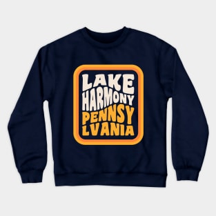 Lake Harmony Pennsylvania Poconos Vacation Retro Vintage Badge Crewneck Sweatshirt
